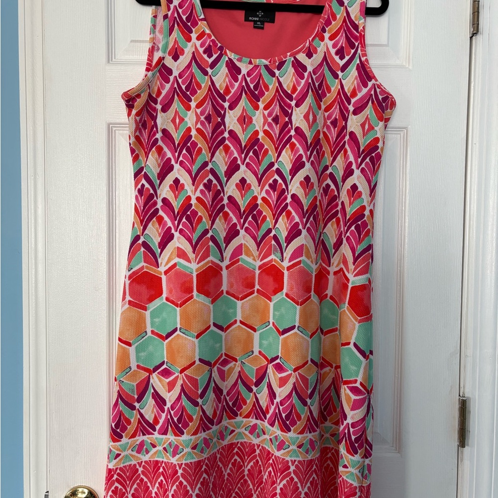 Ronni Nicole Pink and Red Sleeveless Sundress